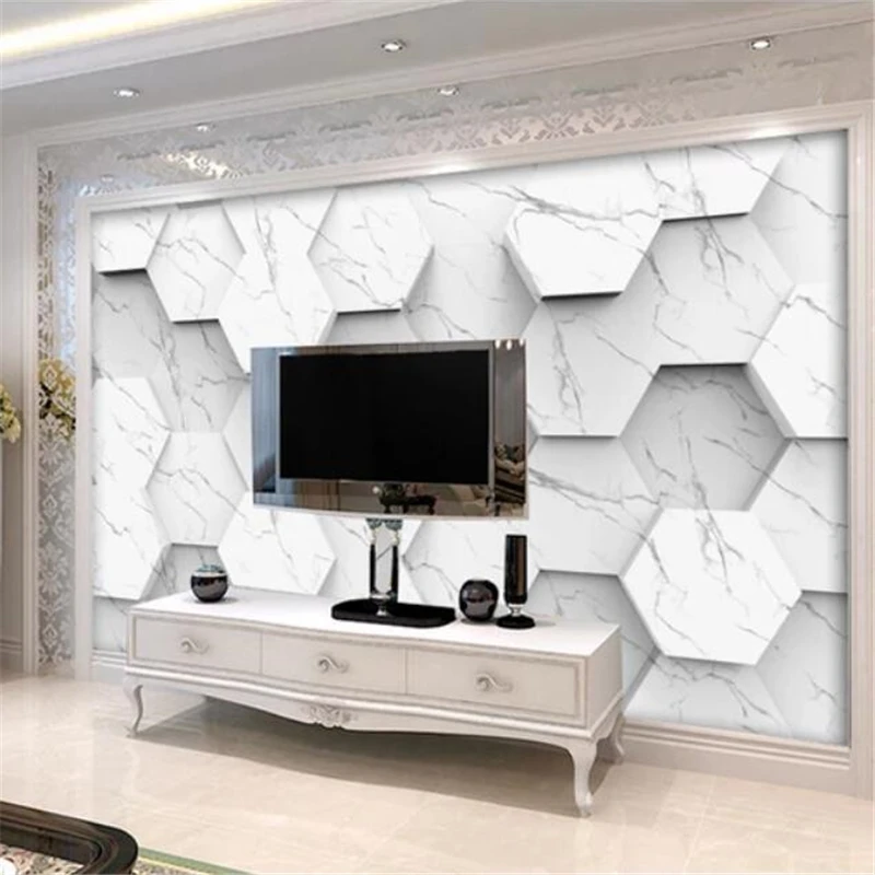 Пользовательские обои 3d фрески европейские минималистичные шестиугольные белые