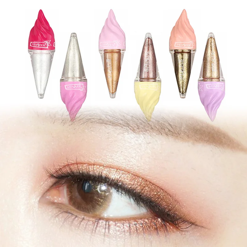 PNF 6 видов цветов мерцающее жидкое мороженое подводка для глаз водостойкая