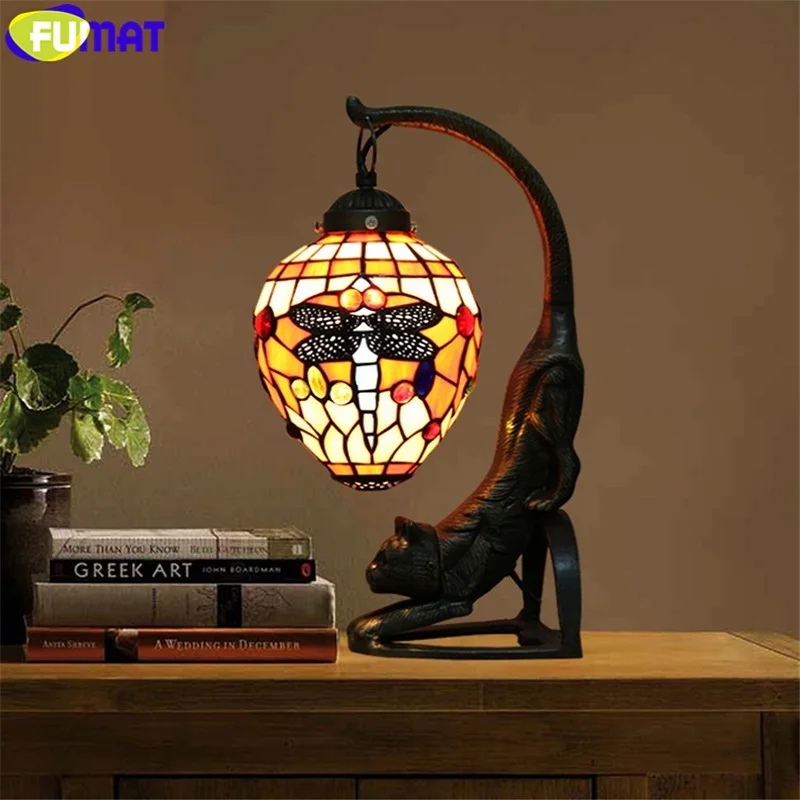 Настольная лампа FUMAT из витража Тиффани декоративные керосиновые лампы в
