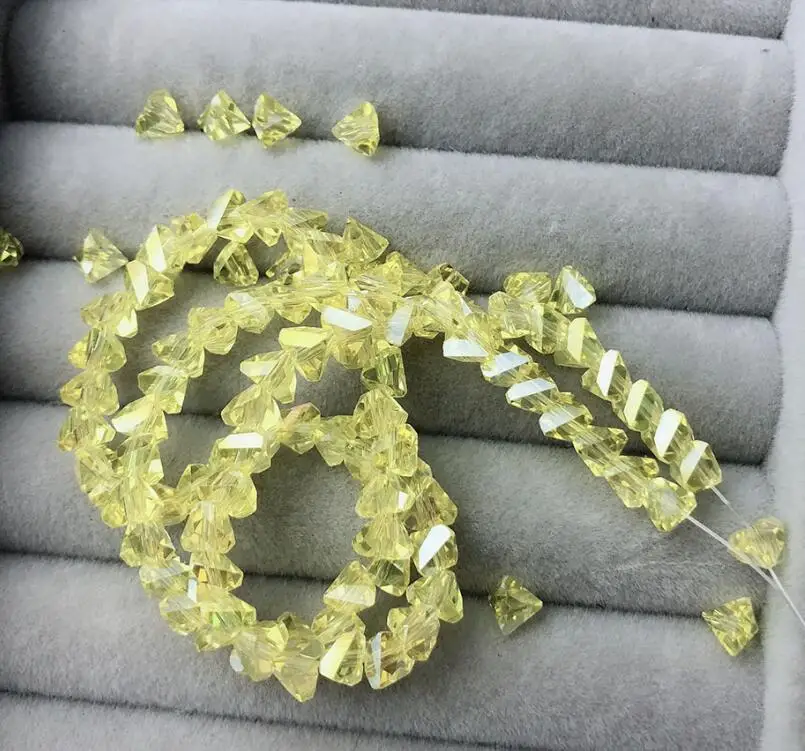 c16 lemon yellow ab DIY браслет из драгоценных камней 3d хрустальные бусины 2 отверстия, 145 шт./лот, 4 мм 6 мм Круглый угол тетраэдрон аксессуары для одежды ремесло - Цвет: c16 lemon yellow ab