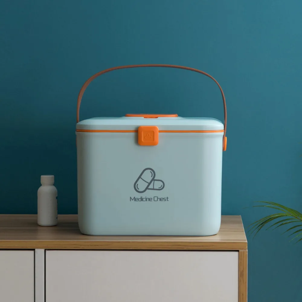 Многоуровневая портативная коробка для хранения лекарств с большой емкостью