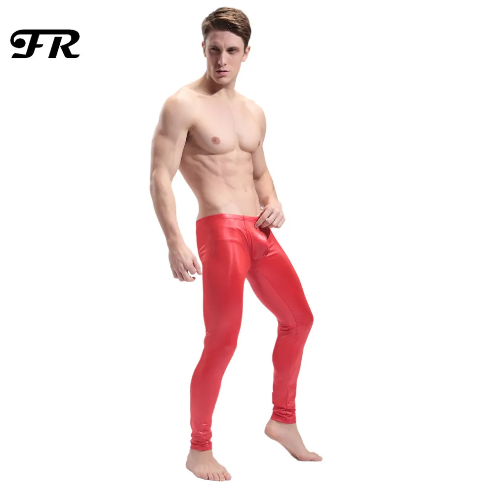 Мужские Блестящие Стрейчевые брюки FR сексуальные обтягивающие штаны из