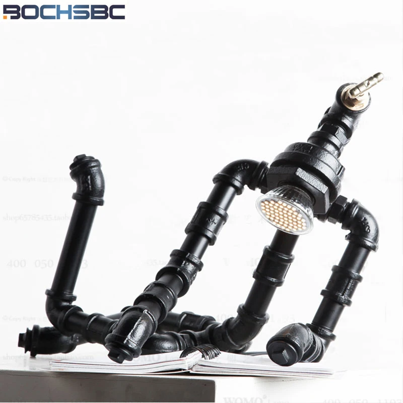 Железные настольные лампы BOCHSBC в стиле робот винтажные светодиодсветодиодный