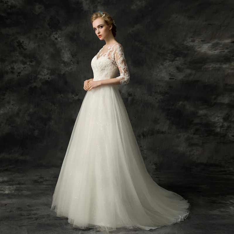 CEEWHY/винтажное свадебное платье с рукавом до локтя платье-Кафтан принцессы Vestido de