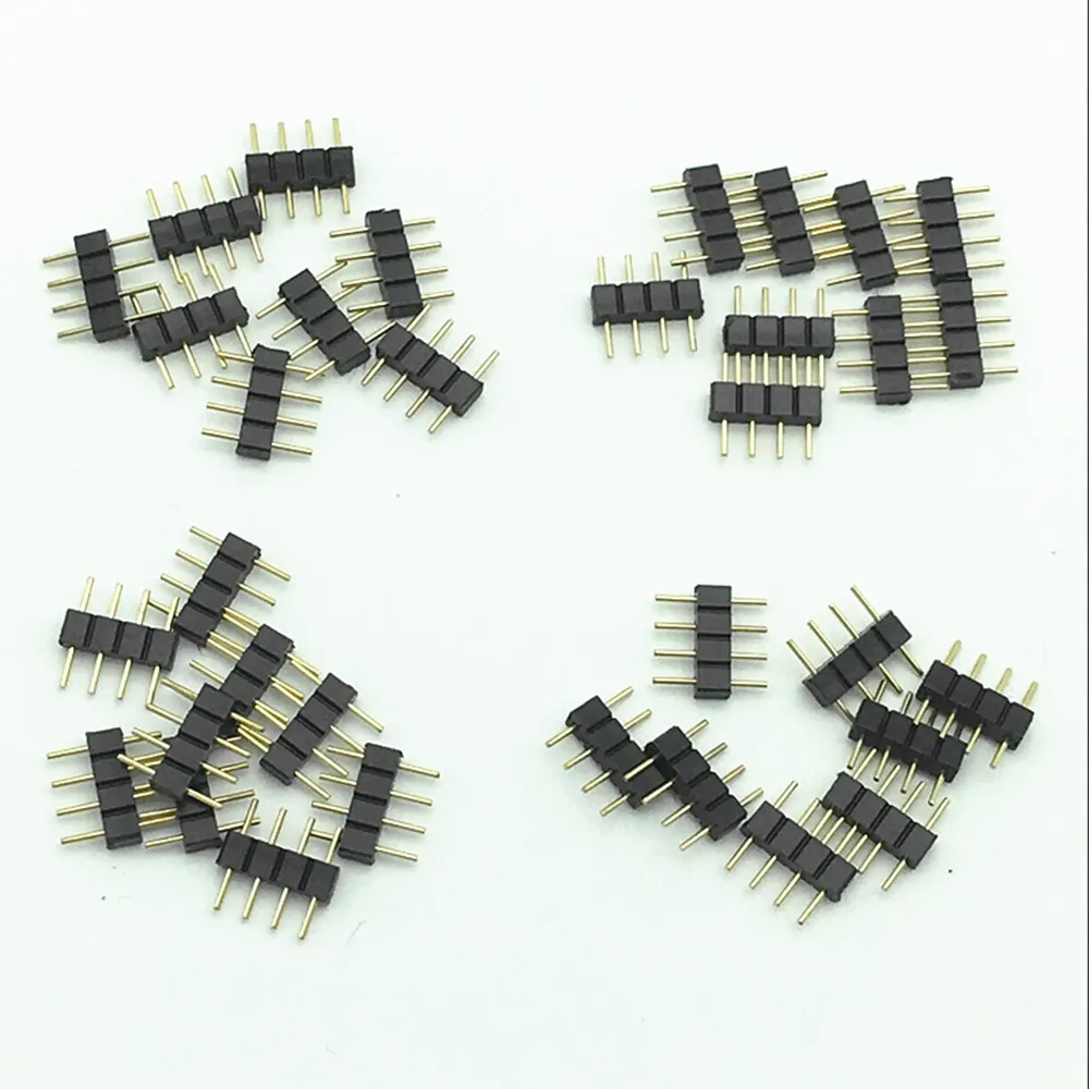 100pcs/200pcs/500pcs/1000pcs 4pin RGB connector 4 pin needle male to female type double DIY connect for 5050 led strip |