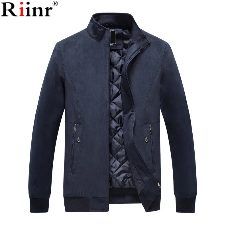 Riinr новые Брендовые повседневные Брендовые мужские куртки, пальто на весну и зиму, Спортивная мужская облегающая куртка-бомбер, мужские пальто