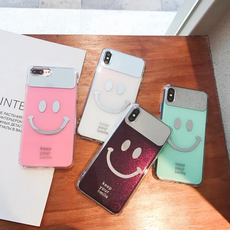 Зеркальный смайлик Funda iphone 7 Чехол imd чехол для телефона 6 S 8 Plus X Xr XS максимальный