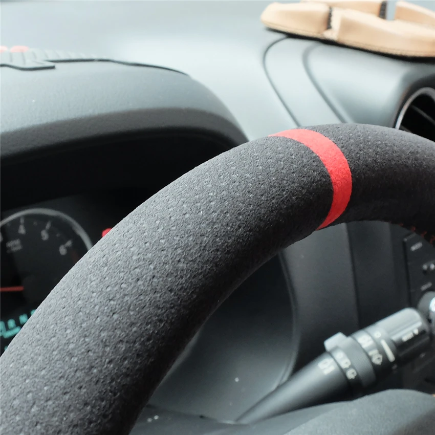 MEWANT Black Suede Hand Sew Anti-slip Car Steering Wheel Cover for Jeep Compass 2006-2010 Old Patriot 2007-2010 | Автомобили и