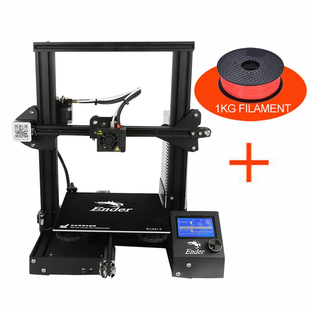 ENDER 3 with 1kg PLA Creality 3D Ender-3 3d Принтер Высокоточный набор для самостоятельной сборки с функцией повторной печати добавить 1 кг нити дополнительно - Цвет: ENDER 3 with 1kg PLA