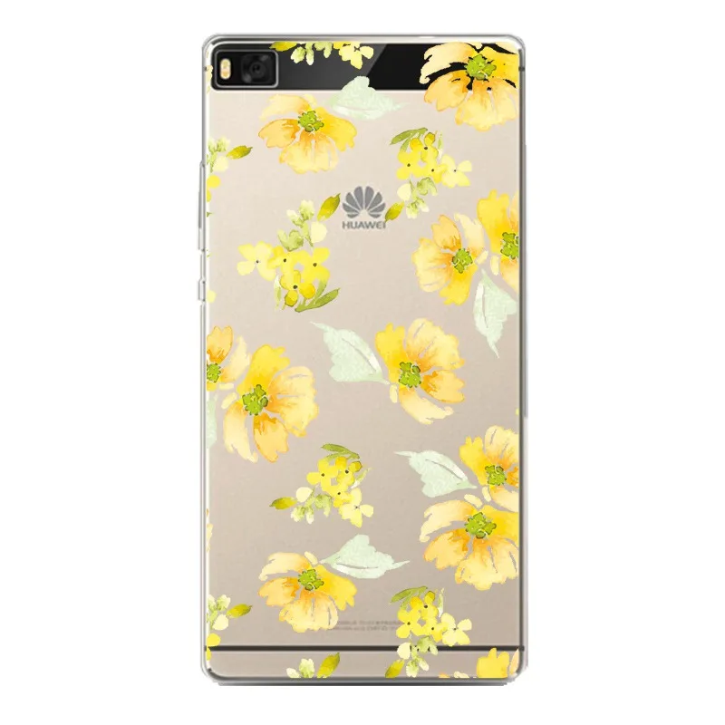 Sea Soft Clear TPU Phone Case For huawei P10plus P8 P9lite honor 3c 4c 6a 7 8 9 5c Coque Printed Flora Shell Cover Free Shipping | Мобильные