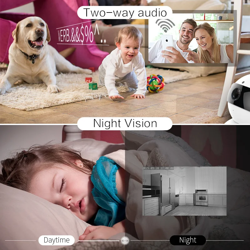 Lenovo Wi Fi IP камера Снеговик беспроводной мини HD P 1080 мониторы Видео видеонаблюдения