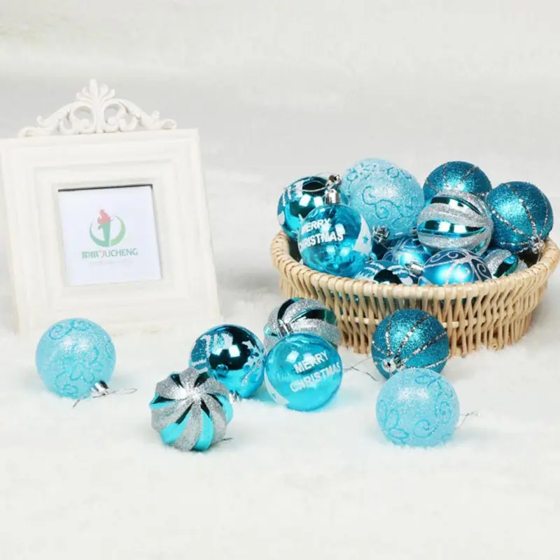 24 шт Рождественские шары украшения для рождественской елки пластиковые дома и