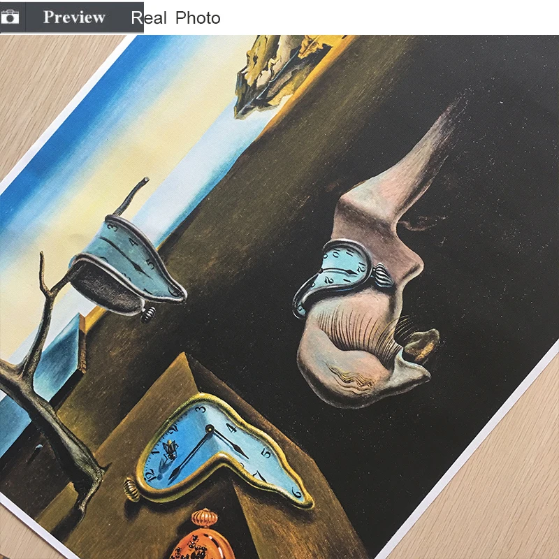 Сохраняющие память часы Salvador Dali настоящий Холст с принтом постер рисунком