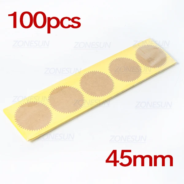 45mm Kraft Paper ZONESUN 100 шт 45 мм тиснение стикер для тиснения штамп настроить тиснение печать Diy печать для тиснения для сертификации - Цвет: 45mm Kraft Paper