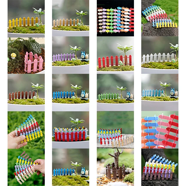 DIY деревянная ограда Palisade миниатюрные сказочные садовые аксессуары для