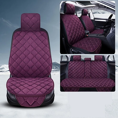 Purple Плюшевый универсальный чехол для автомобильных сидений для Volkswagen vw passat polo golf tiguan jetta touareg авто аксессуары стиль - Название цвета: Purple