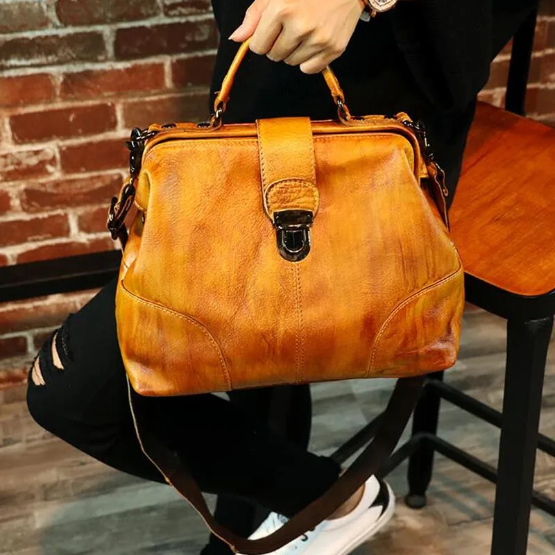 7852 Light Brown LOMANTINA женская сумка из натуральной кожи, маленькая сумка для доктора, женская сумка на плечо, женская сумка через плечо, сумка с замком для девочек, повседневные женские сумки - Цвет: 7852 Light Brown