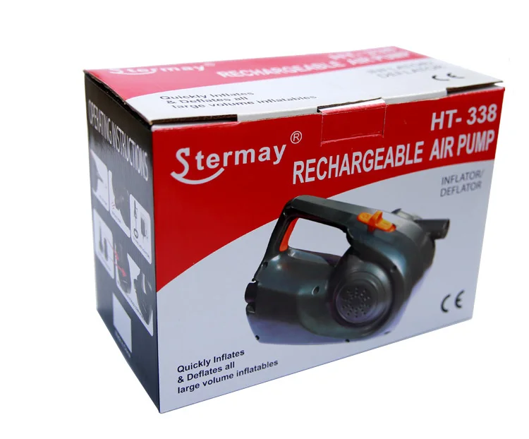 Stermay HT-338 перезаряжаемый насос Электрический надувной воздушный насос для надувной лодки каяк надувная кровать матрас высокой мощности AC/car 12 В
