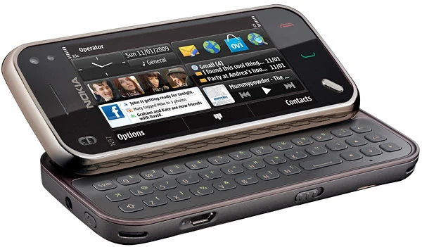N97 мини Nokia N97 мини мобильный телефон разблокированный 3g WIfi gps 8 ГБ хранения смартфон с Symbian Белый восстановленный