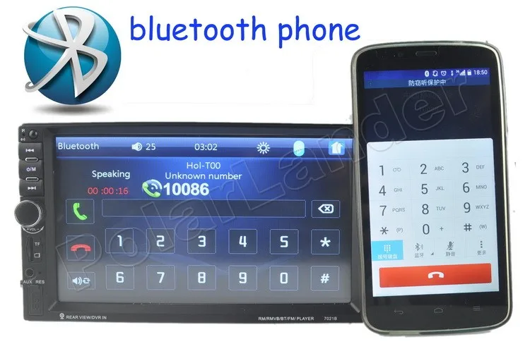 2 DIN зеркало для телефона Android 7 дюймов Bluetooth автомобильное радио MP4 MP5 плеер HD