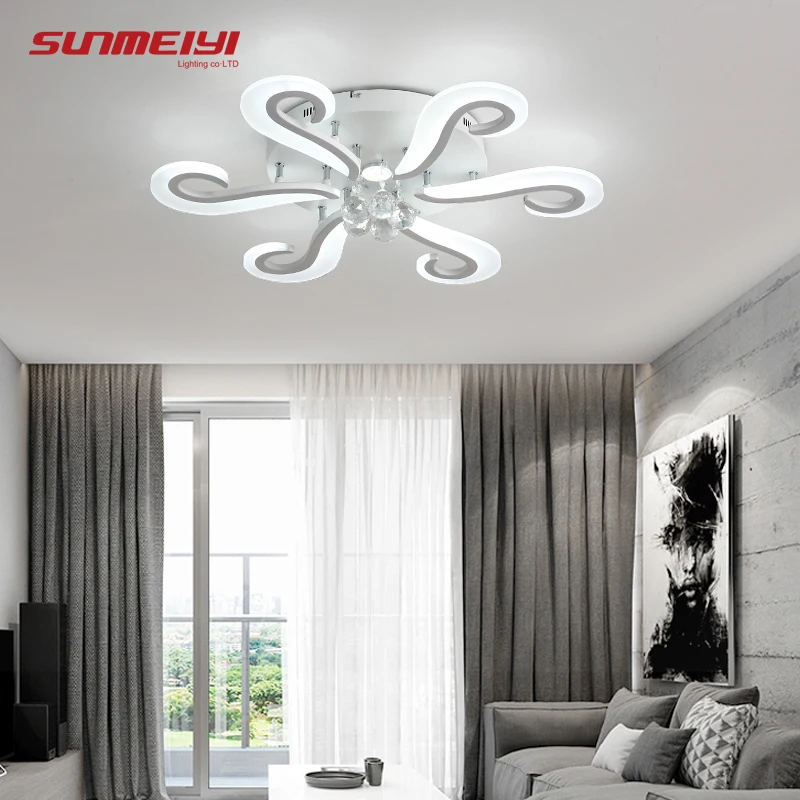 Современный светодиодный потолочный светильник с кристаллами для дома гостиной