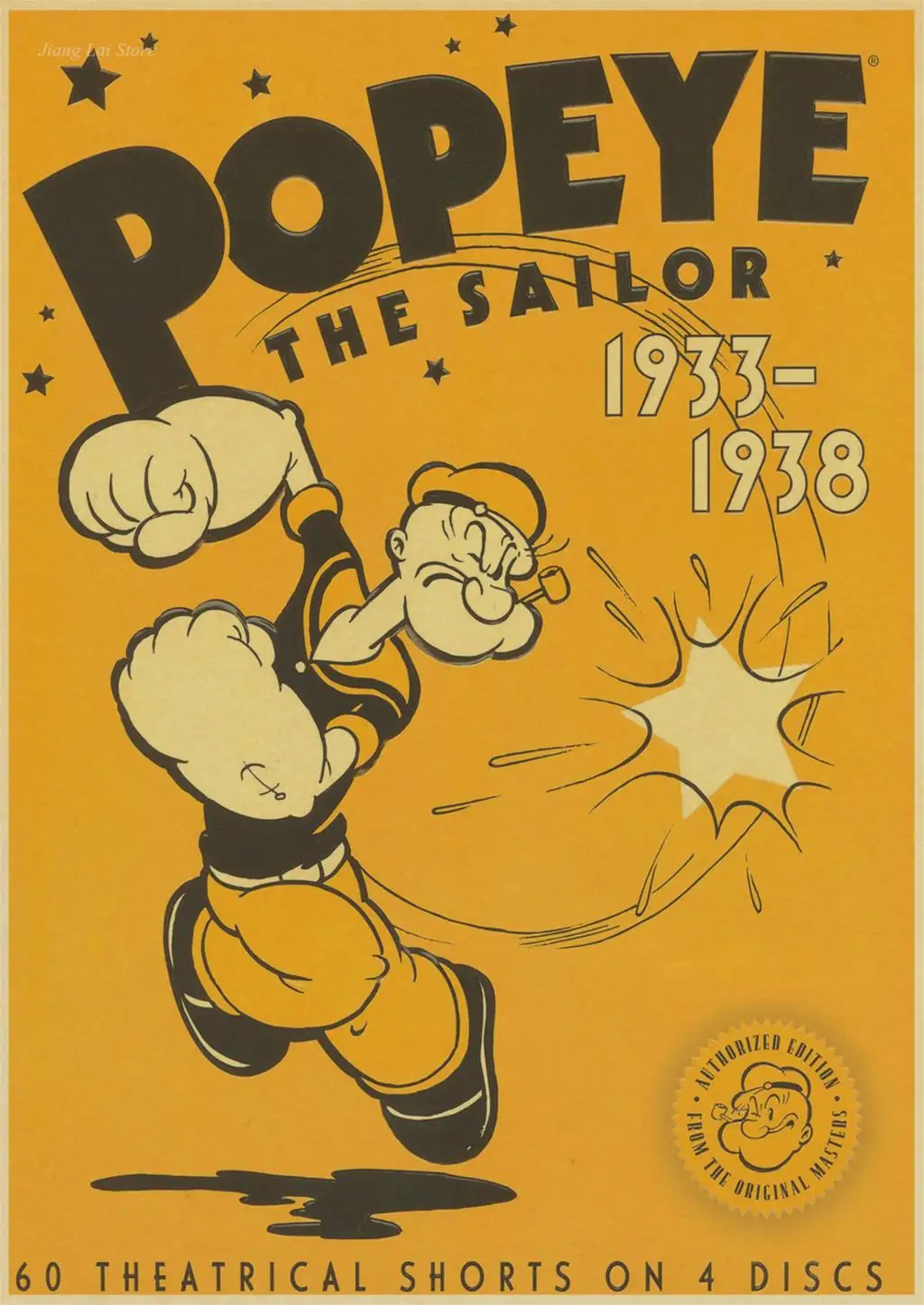 Popeye/Классическая анимация/крафт-бумага постер/Бар Кафе декоративный бумажный плакат