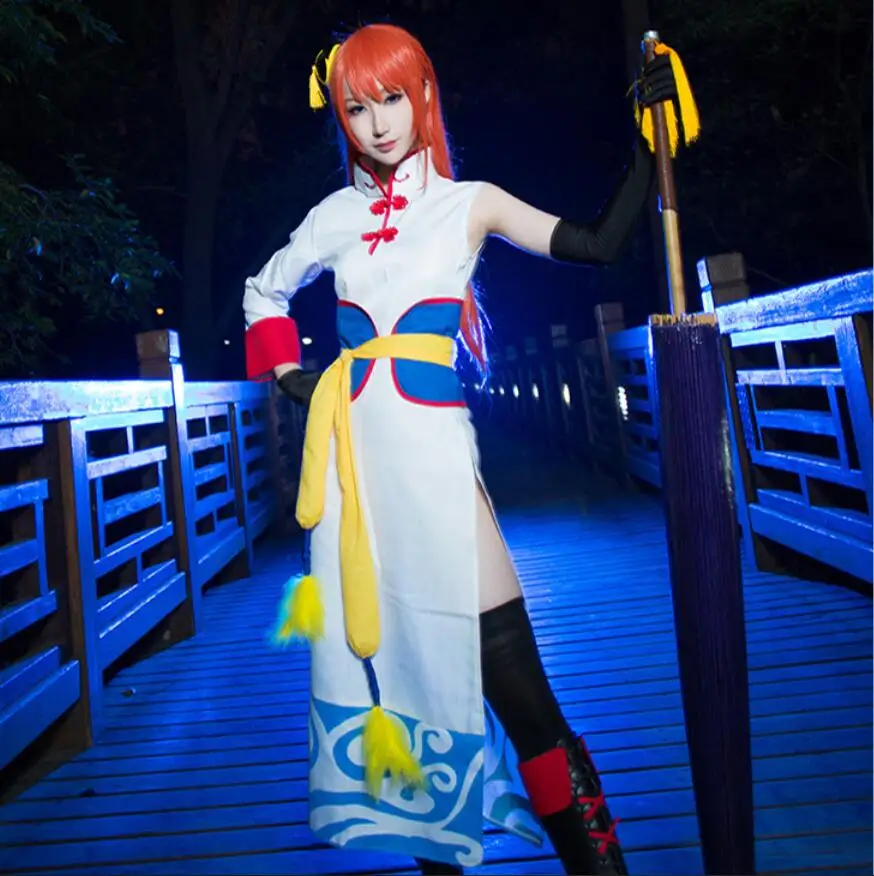 Free shipping Cartoon Anime GINTAMA Cosplay Kagura leader Halloween Cos Woman Japanese cosplay costume |