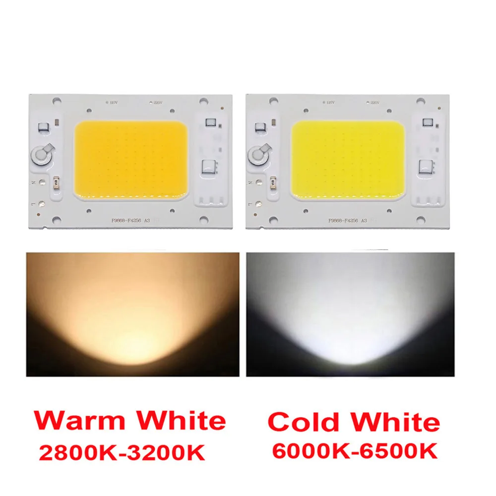 10 шт./лот LED COB чип лампа 30 Вт 40 50 AC220V 110 В IP65 Smart IC подходит для DIY светодиодный