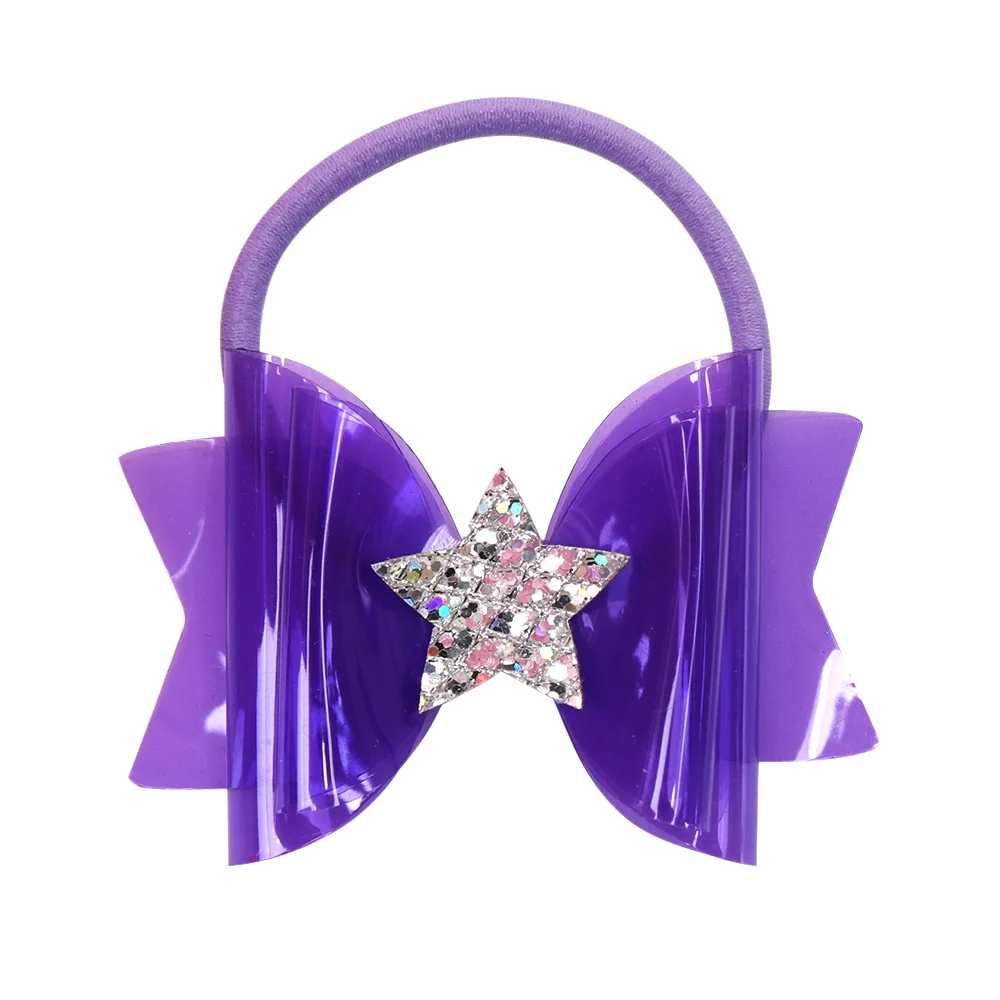 ncmama Small 3 Inch Jelly Bows for Girls with Hair Rubber Band Handmade Waterproof Swim/Pool Glitter Star Kids Headwear | Детская одежда