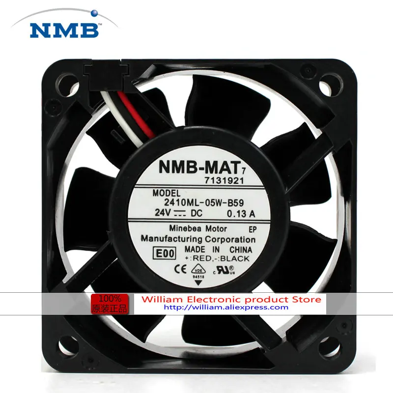 

New Original for NMB-MAT 2410ML-05W-B59 E00 24V 0.13A 60*60*25MM 6cm Alarm Signal Inverter drive cooling fan