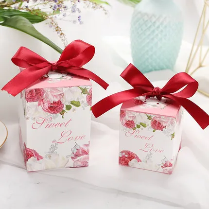 Wedding Gift Box Birthday Party Baby Shower Favors Candy With Ribbon Decoration Event Supplies | Дом и сад
