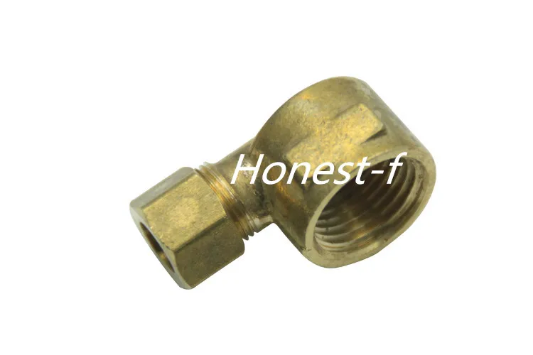 Латунный компрессионный штуцер наружный диаметр 3/8 дюйма 90 градусов |