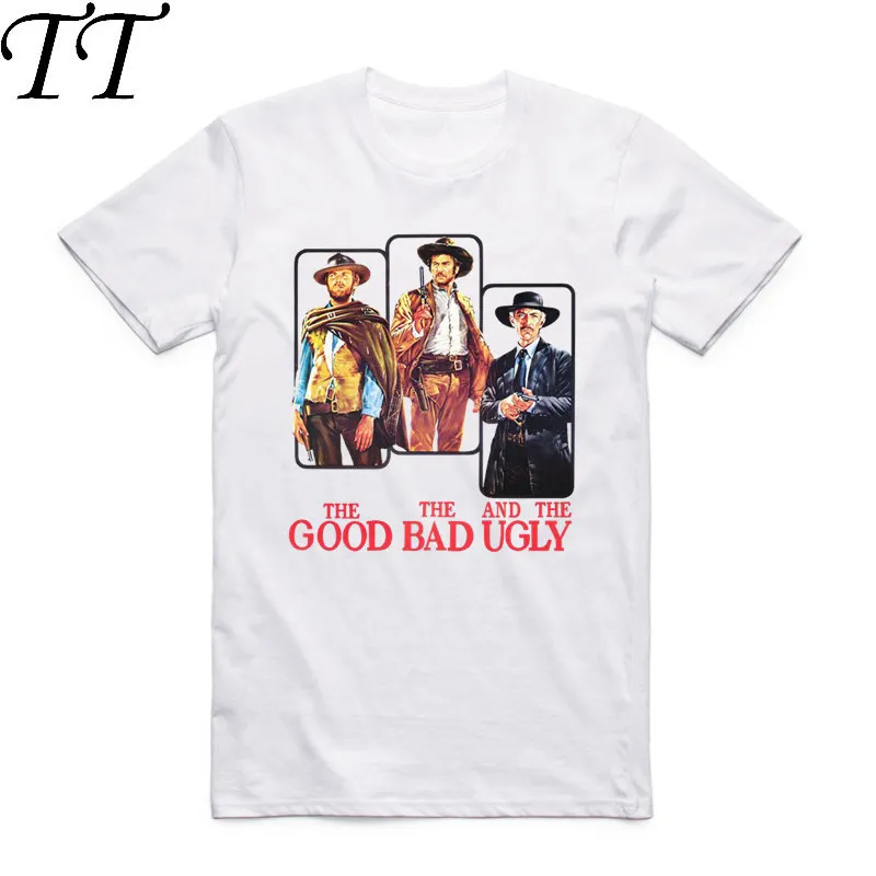 Мужская классическая Футболка с принтом The Good Bad And Ugly летняя футболка короткими