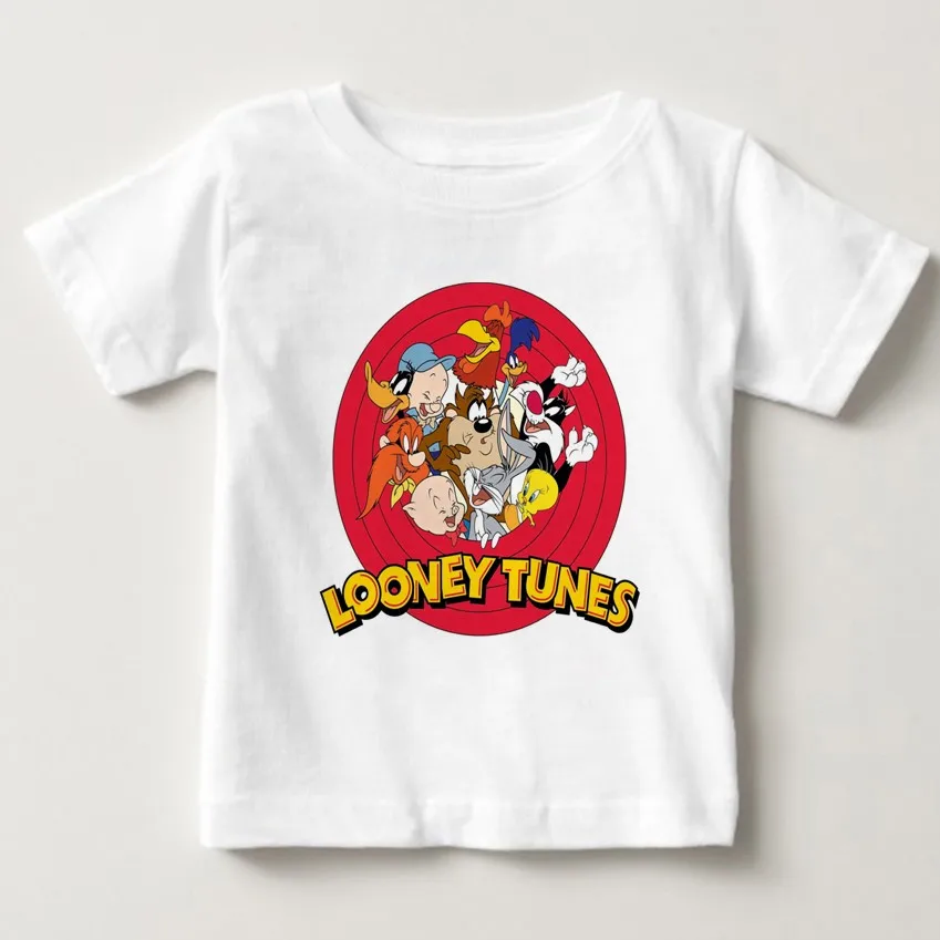 White childreT-shirt Новая футболка Looney Tunes, Тасманский Дьявол, футболка с принтом «Sorry Not My Day To Care», Детская футболка с короткими рукавами, популярная летняя рубашка для маленьких мальчиков, MJ - Цвет: White childreT-shirt