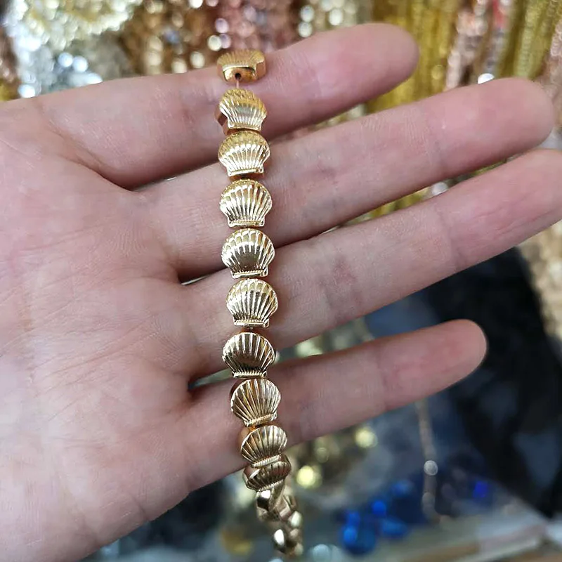 1 нить/партия бусины из гематита цвета розового золота серебра ракушки для