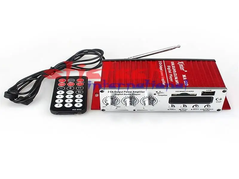 Аудиоусилитель Kinter MA - 120 12 В 10 шт. Hi-Fi с поддержкой FM SD USB ввод 2x20 Вт стерео карта