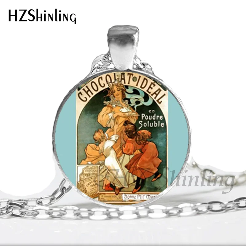 1 NS-00573 Новая мода Alfons ожерелье Mucha Альфонса Мухи ювелирные изделия Стекло купол кулон Цепочки и ожерелья HZ1 - Окраска металла: 1