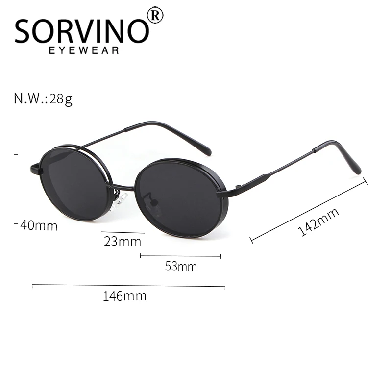 SORVINO 2019 обтягивающие стимпанк Овальные Солнцезащитные очки женские дизайнерские