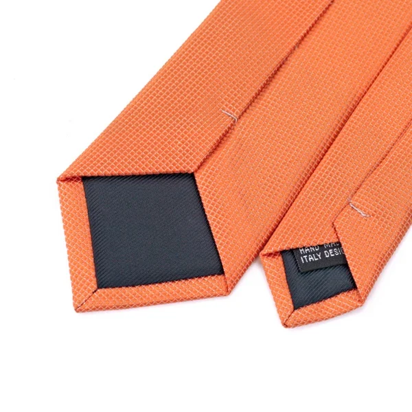 2017 модный 100% Шелковый жаккардовый галстук оранжевый однотонный узкий для мужчин