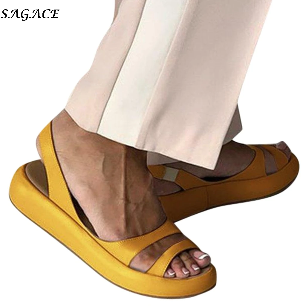 SAGACE/женские босоножки сезон лето повседневные сандалии с круглым носком на
