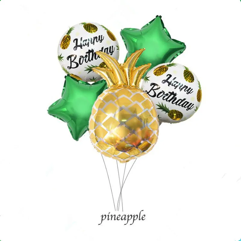 5 шт. новые золотые Ананас Фрукты фольги шары globos вечерние принадлежности