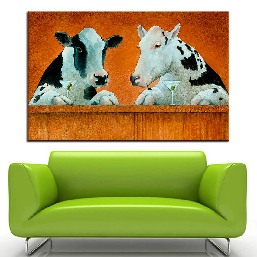

Large size Printing Oil Painting moomoos martinis Wall painting Wall Art Decoration Picture For Living Room painting No Frame