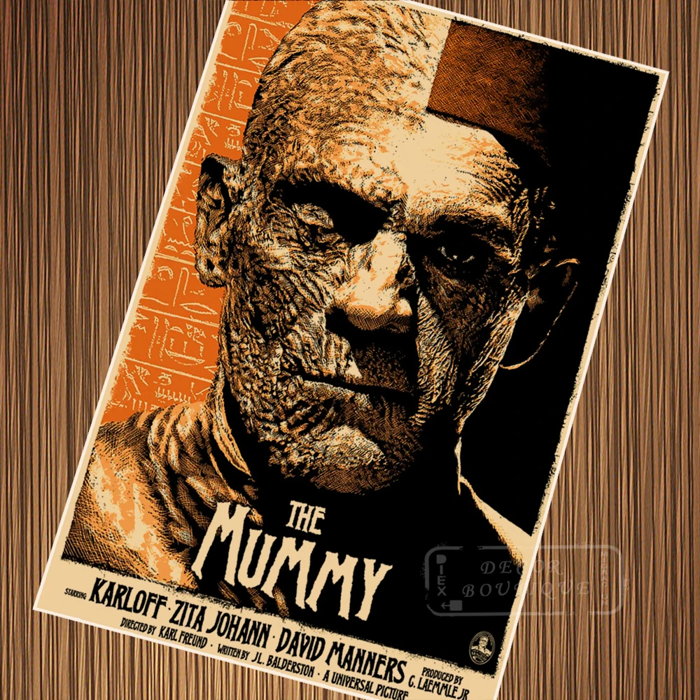 Karloff Мумия фильм ужасов Ретро Винтаж крафт постер декоративная стена стикер