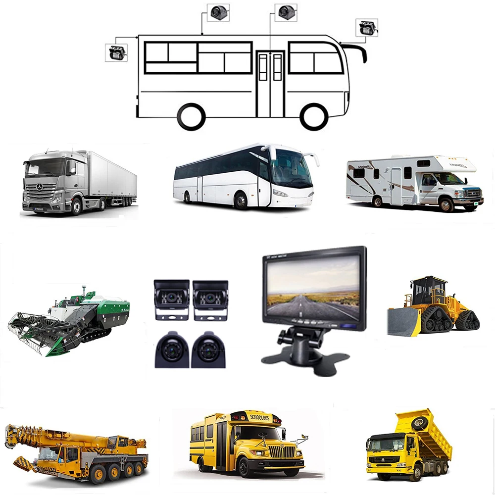 AMPrime7 дюймов Автомобильный hd дисплей заднего вида камера для RV тормозной фонарь