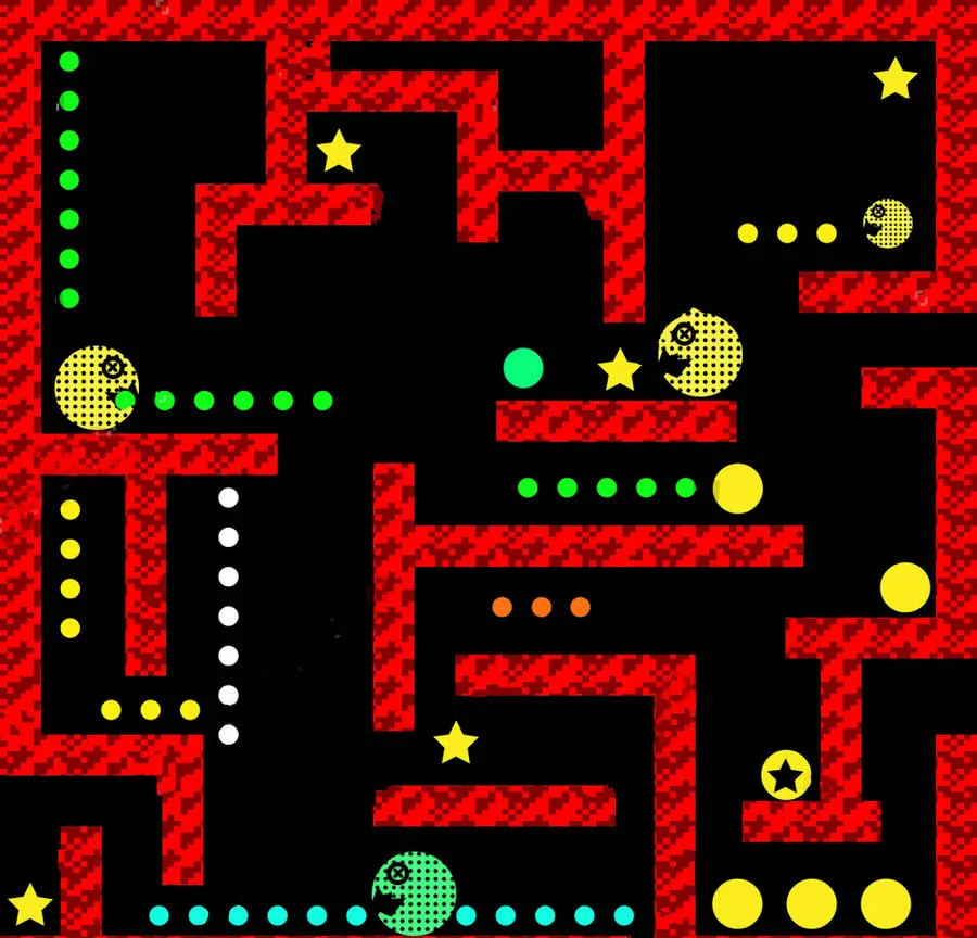 Виниловый тканевый фон Pacman для детской фотосъемки с изображением современной