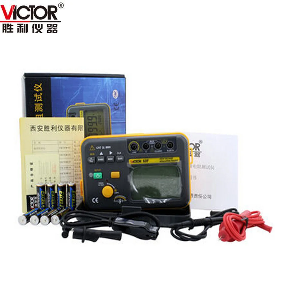 Цифровой тестер сопротивления изоляции VICTOR VC60F Mega Ohm Meter 2500V|insulation resistance|insulation