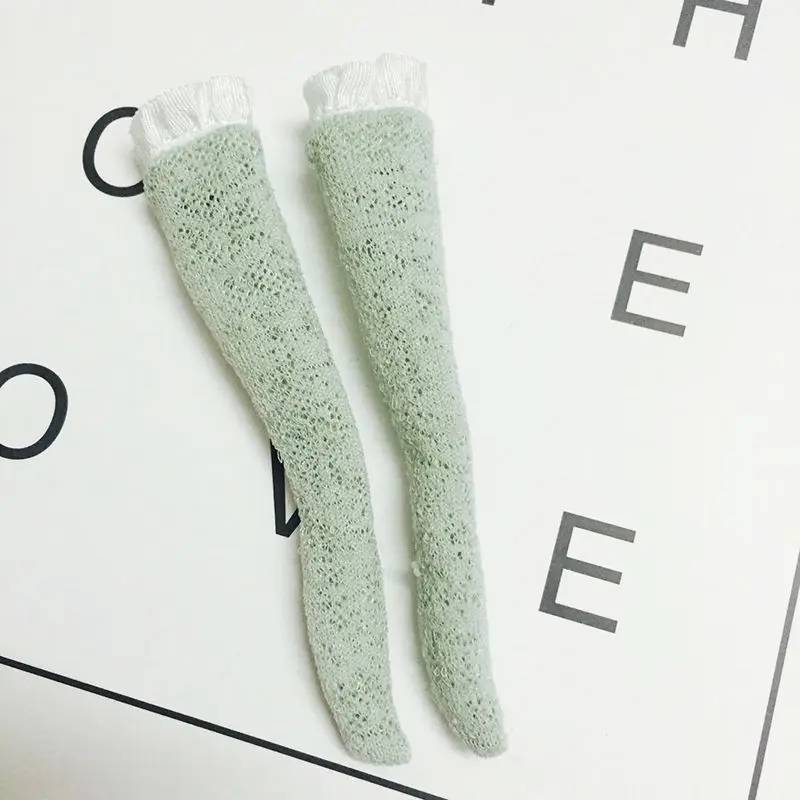 green 1 пара 1/6 кукольные кружевные носки Blyth Высокие гольфы до колена для 1/6 кукольных аксессуаров(fit Azone, Kurhn, OB, Momoko, Barbies, Blyth, 1/6 Doll - Цвет: green