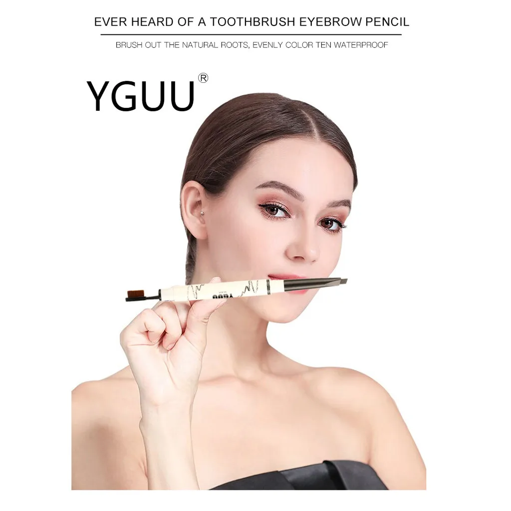 Двухголовая щетка для бровей стойкая Водонепроницаемая не Цветущая легко