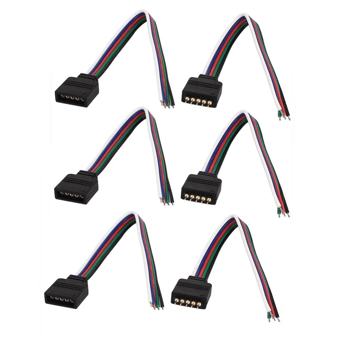 4 pin RGB Разъем 5 Pin коннектор RGBW мужской+ женский светодиодные полосы иглы Разъем сварочный кабель для 5050 3528 RGB RGBW светодиодные ленты