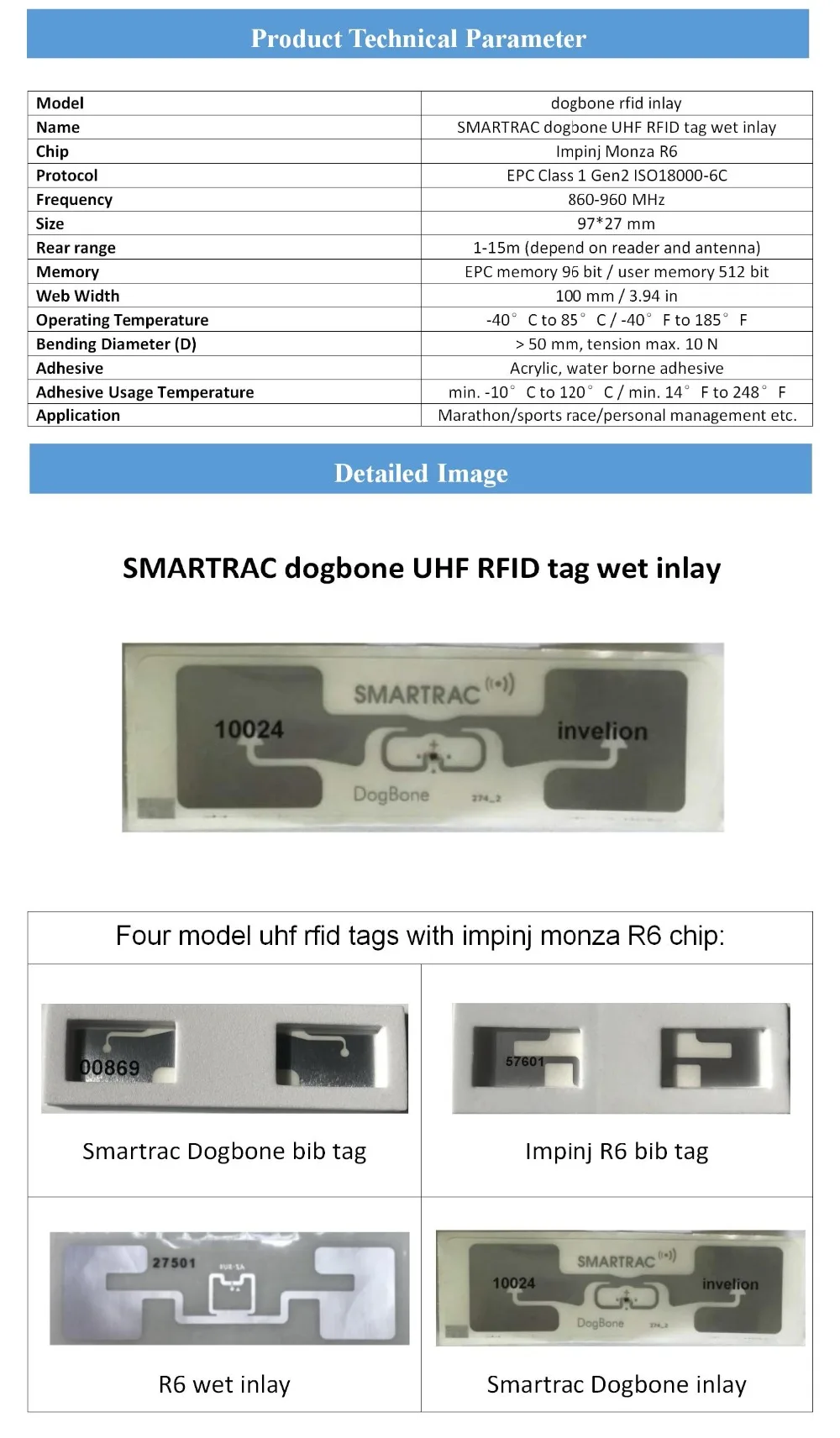 100 шт./лот Dogbone smartrac стикер bibtag 840-960 МГц uhf RFID чип системы синхронизации марафон или триатлон для бегуна номер
